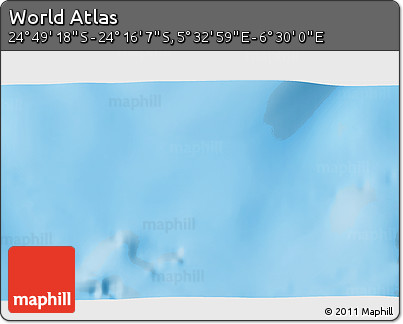 Physical 3D Map of the Area around 24° 32' 42" S, 6° 1' 30" E