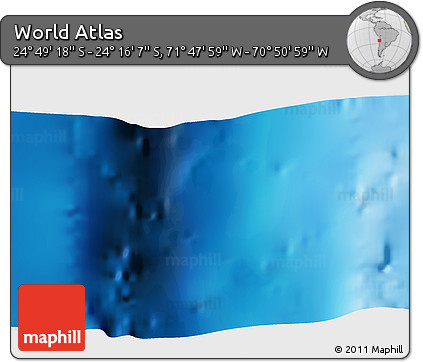 Physical 3D Map of the Area around 24° 32' 42" S, 71° 19' 29" W