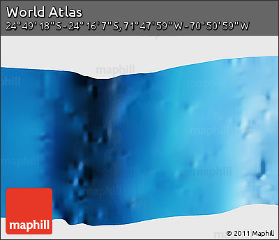 Physical 3D Map of the Area around 24° 32' 42" S, 71° 19' 29" W