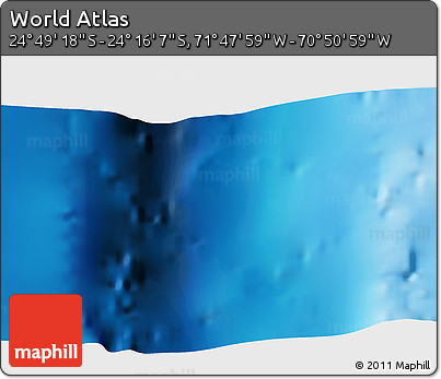 Physical 3D Map of the Area around 24° 32' 42" S, 71° 19' 29" W