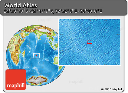 Physical Location Map of the Area around 24° 32' 42" S, 73° 10' 30" E