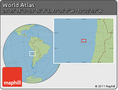Savanna Style Location Map of the Area around 24° 32' 42" S, 73° 1' 30" W