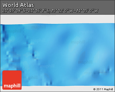 Physical 3D Map of the Area around 24° 32' 42" S, 74° 43' 29" W