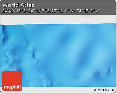 Physical 3D Map of the Area around 24° 32' 42" S, 74° 43' 29" W