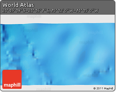 Shaded Relief 3D Map of the Area around 24° 32' 42" S, 74° 43' 29" W