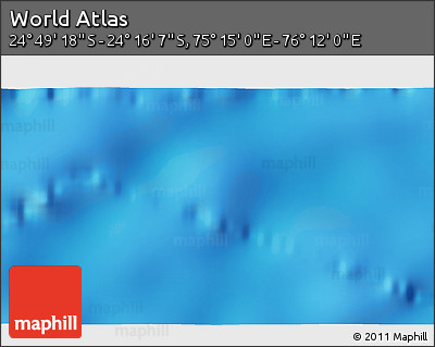 Physical 3D Map of the Area around 24° 32' 42" S, 75° 43' 29" E