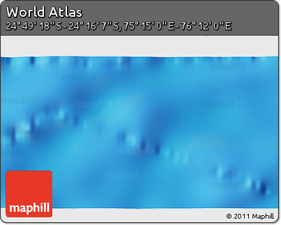 Physical 3D Map of the Area around 24° 32' 42" S, 75° 43' 29" E