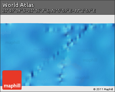 Physical 3D Map of the Area around 24° 32' 42" S, 76° 34' 29" E
