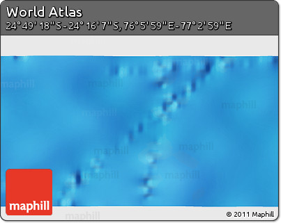 Physical 3D Map of the Area around 24° 32' 42" S, 76° 34' 29" E