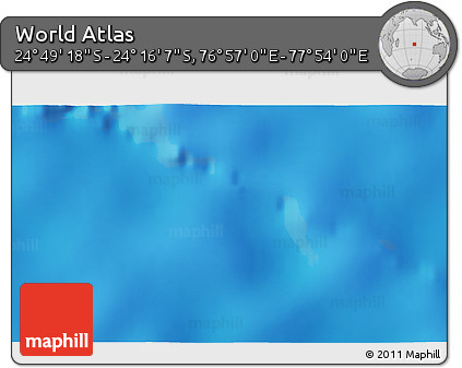Physical 3D Map of the Area around 24° 32' 42" S, 77° 25' 30" E