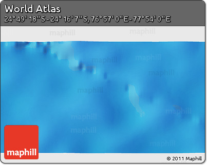 Physical 3D Map of the Area around 24° 32' 42" S, 77° 25' 30" E