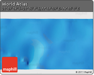 Shaded Relief 3D Map of the Area around 24° 32' 42" S, 78° 16' 30" E