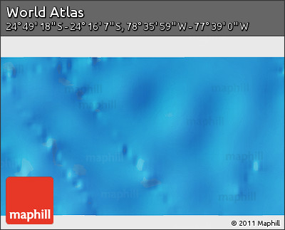 Physical 3D Map of the Area around 24° 32' 42" S, 78° 7' 30" W