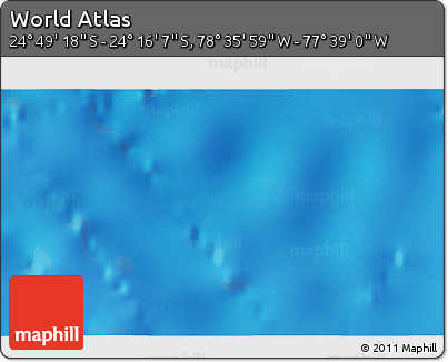 Physical 3D Map of the Area around 24° 32' 42" S, 78° 7' 30" W