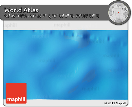Physical 3D Map of the Area around 24° 32' 42" S, 79° 7' 30" E