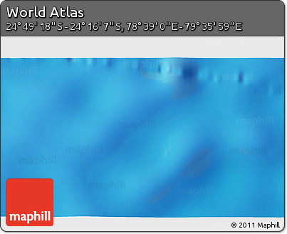Physical 3D Map of the Area around 24° 32' 42" S, 79° 7' 30" E