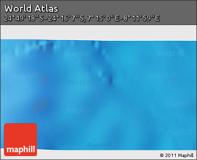 Physical 3D Map of the Area around 24° 32' 42" S, 7° 43' 29" E