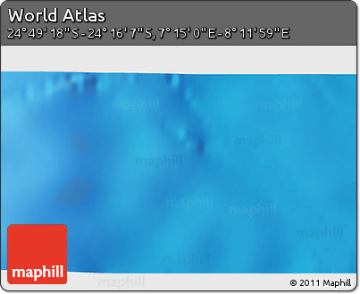 Physical 3D Map of the Area around 24° 32' 42" S, 7° 43' 29" E