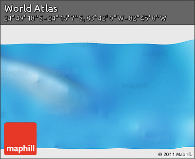 Physical 3D Map of the Area around 24° 32' 42" S, 83° 13' 29" W