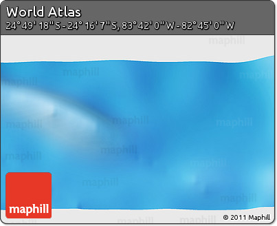 Physical 3D Map of the Area around 24° 32' 42" S, 83° 13' 29" W