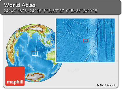Physical Location Map of the Area around 24° 32' 42" S, 85° 55' 30" E