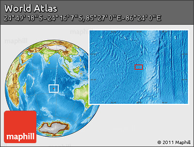 Physical Location Map of the Area around 24° 32' 42" S, 85° 55' 30" E