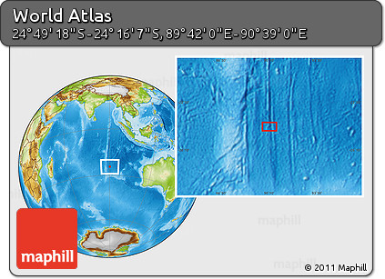 Physical Location Map of the Area around 24° 32' 42" S, 90° 10' 30" E