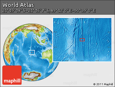 Physical Location Map of the Area around 24° 32' 42" S, 90° 10' 30" E