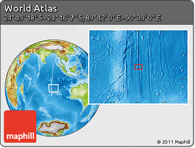 Physical Location Map of the Area around 24° 32' 42" S, 90° 10' 30" E