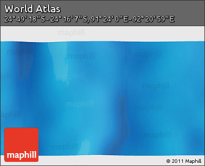 Physical 3D Map of the Area around 24° 32' 42" S, 91° 52' 30" E