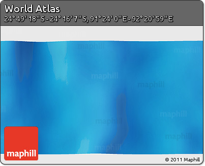 Physical 3D Map of the Area around 24° 32' 42" S, 91° 52' 30" E