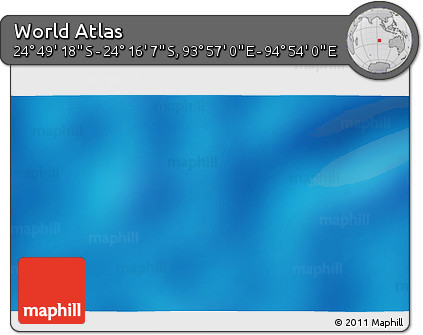 Shaded Relief 3D Map of the Area around 24° 32' 42" S, 94° 25' 30" E