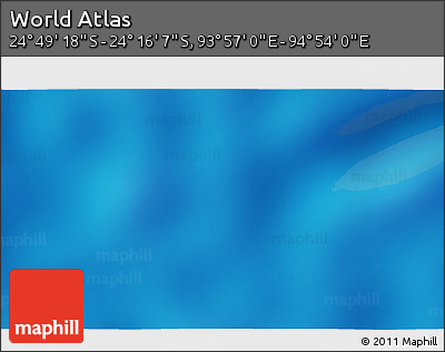 Shaded Relief 3D Map of the Area around 24° 32' 42" S, 94° 25' 30" E