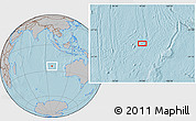 Gray Location Map of the area around 24° 32' 42" S, 96° 58' 29" E, hill shading