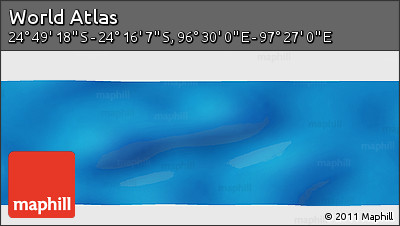 Physical Panoramic Map of the Area around 24° 32' 42" S, 96° 58' 29" E