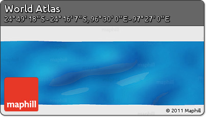 Physical Panoramic Map of the Area around 24° 32' 42" S, 96° 58' 29" E
