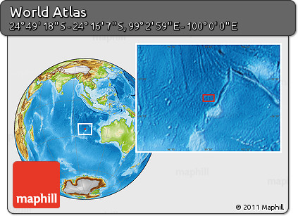 Physical Location Map of the Area around 24° 32' 42" S, 99° 31' 30" E