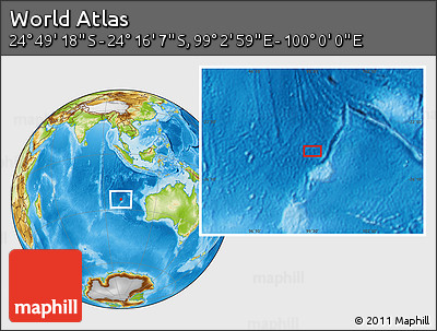 Physical Location Map of the Area around 24° 32' 42" S, 99° 31' 30" E