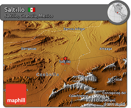 Physical 3D Map of Saltillo