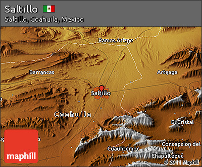 Physical 3D Map of Saltillo