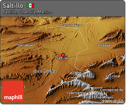 Physical 3D Map of Saltillo