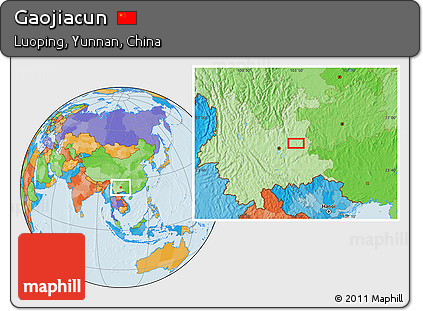 Political Location Map of Gaojiacun