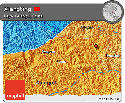 Political 3D Map of Xiangting