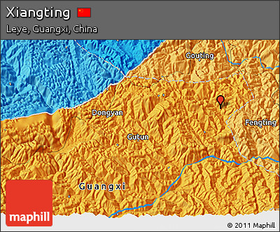 Political 3D Map of Xiangting