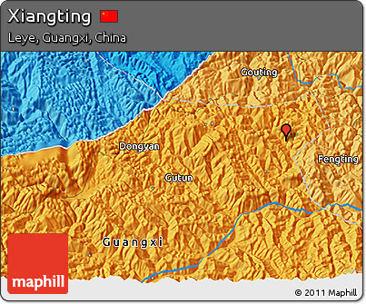 Political 3D Map of Xiangting