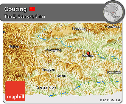 Physical Panoramic Map of Gouting