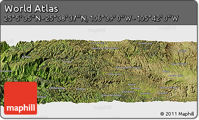 Satellite Panoramic Map of the Area around 25° 22' 6" N, 106° 10' 30" W