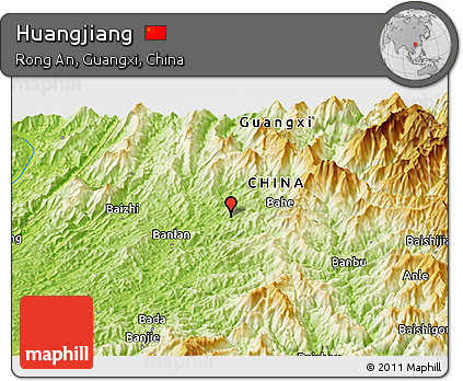Physical Panoramic Map of Huangjiang