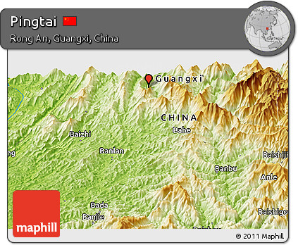 Physical Panoramic Map of Pingtai
