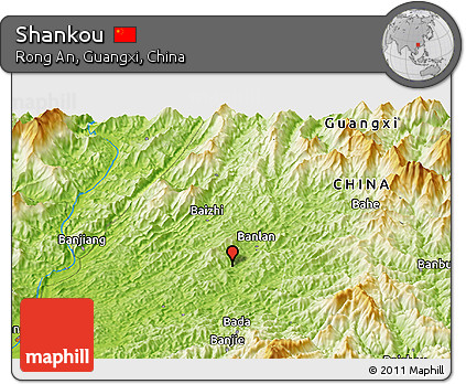 Physical Panoramic Map of Shankou